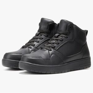 Sleek Black Men's High-Top Sneakers